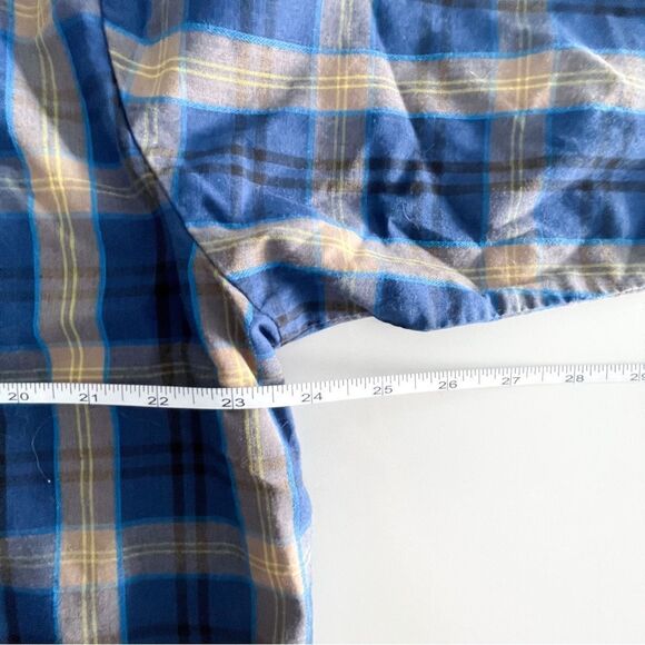 MWG Apparel Western Shirt Men's L Snap-Up Blue Gold Black Plaid Long-Sleeved - Picture 7 of 11